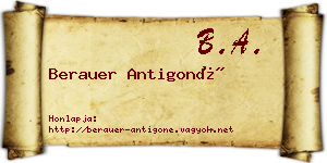 Berauer Antigoné névjegykártya